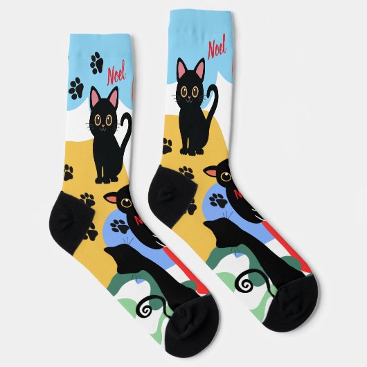 The Cutest Black Cat Socks - Black Cat Gift ソックス (右)