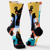 The Cutest Black Cat Socks - Black Cat Gift ソックス (傾斜あり)