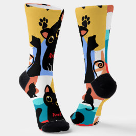 The Cutest Black Cat Socks - Black Cat Gift ソックス