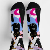 The Cutest Black Cat Socks - Black Cat Gift ソックス (上部)