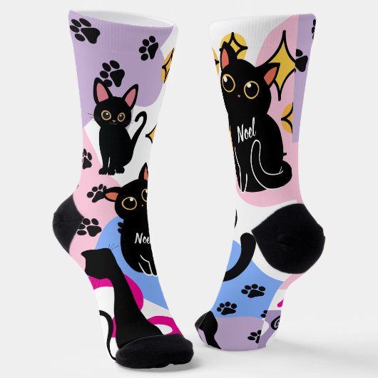 The Cutest Black Cat Socks - Black Cat Gift ソックス (傾斜あり)
