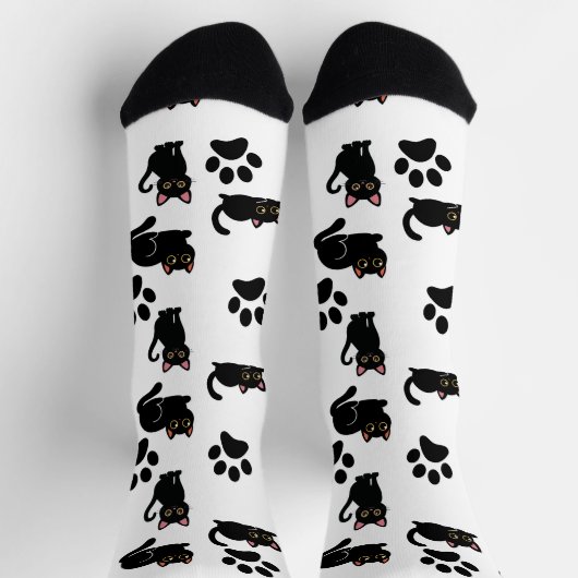 The Cutest Black Cat Socks Gift for Cat Lovers ソックス (上部)