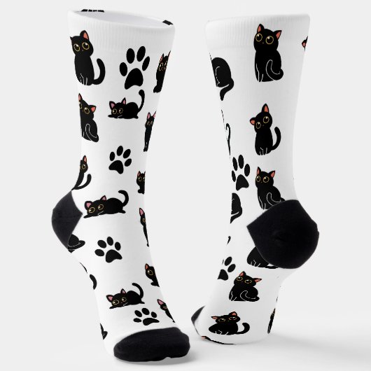 The Cutest Black Cat Socks Gift for Cat Lovers ソックス (傾斜あり)
