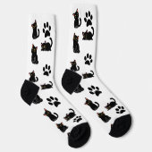 The Cutest Black Cat Socks Gift for Cat Lovers ソックス (右)