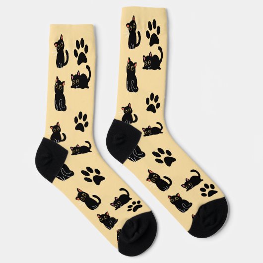 The Cutest Black Cat Socks Gift for Cat Lovers ソックス (右)