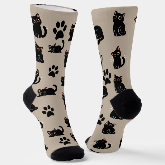 The Cutest Black Cat Socks Gift for Cat Lovers ソックス (傾斜あり)