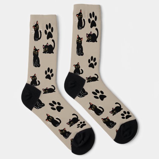 The Cutest Black Cat Socks Gift for Cat Lovers ソックス (右)