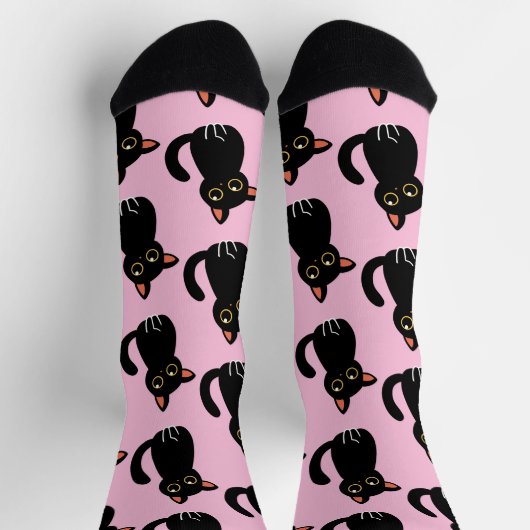 The Cutest Black Cat Socks Gift For Cat Lovers ソックス (上部)
