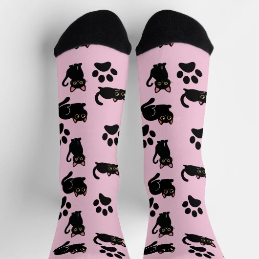The Cutest Black Cat Socks Gift for Cat Lovers ソックス (上部)