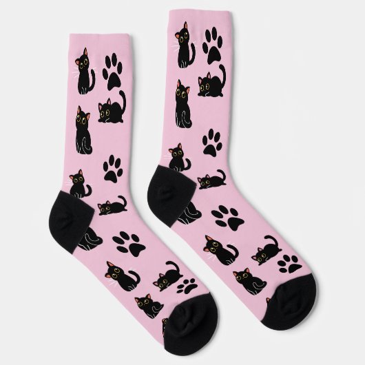 The Cutest Black Cat Socks Gift for Cat Lovers ソックス (右)