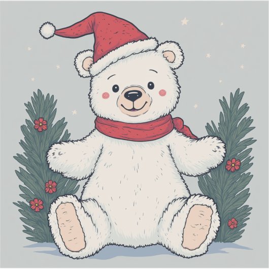 The Cutest Christmas Bear Sticker シール (正面)