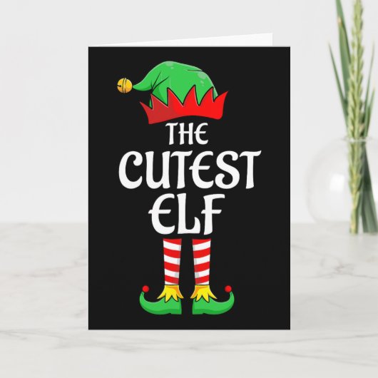 The Cutest Elf Xmas Matching Christmas Family Paja カード (正面)
