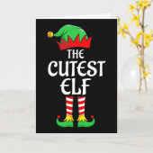 The Cutest Elf Xmas Matching Christmas Family Paja カード (黄色い花)