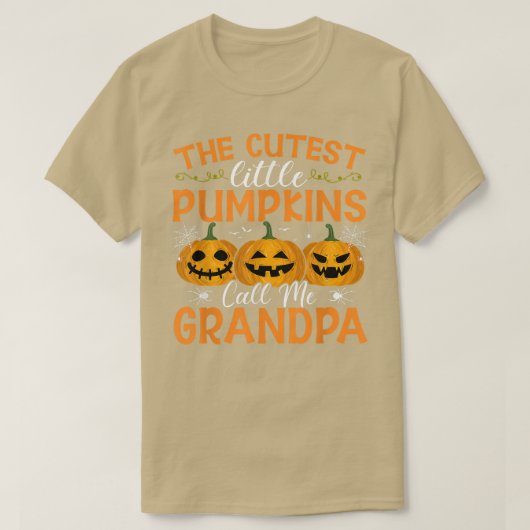The Cutest Little Pumpkins Call Me Grandpa Hallowe Tシャツ (デザイン正面)