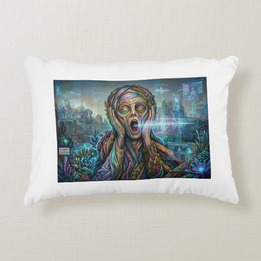 The Cybernetic Scream – Biomechanical Art Cushion アクセントクッション (正面)