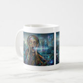 "The Cybernetic Scream" - Biomechanical Art Mug コーヒーマグカップ (正面左)