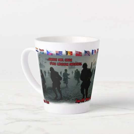 The D Day on June 6th 1944 on a Ceramic Coffee カフェラテマグ (左アングル)