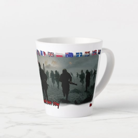 The D Day on June 6th 1944 on a Ceramic Coffee カフェラテマグ (右アングル)