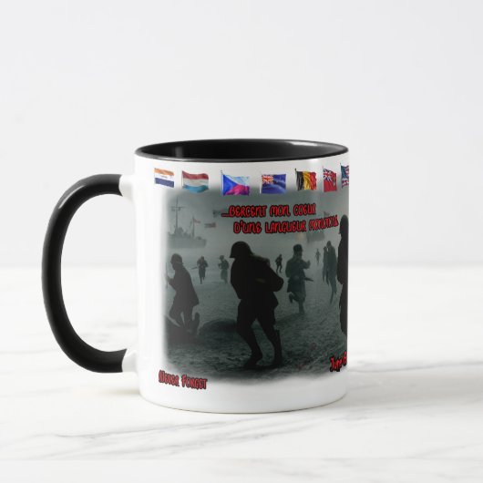 The D Day on June 6th 1944 on a Ceramic Coffee マグカップ (左)