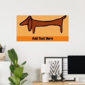 The Dachshund Poster, edit文字, ポスター (ホームオフィス)