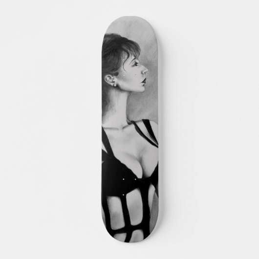 The Dame Original Art Portrait Drawing Skatedeck スケートボード (正面)