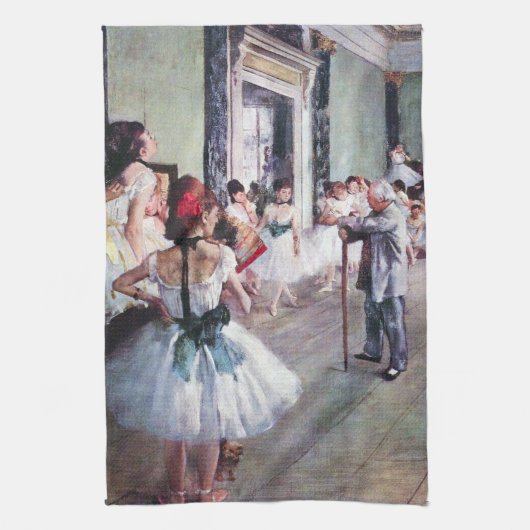 The Dance Class by Edgar Degas,ヴィンテージ・バレエ・アート キッチンタオル (縦)