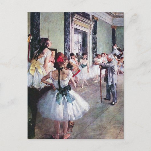 The Dance Class by Edgar Degas,ヴィンテージ・バレエ・アート ポストカード (正面)