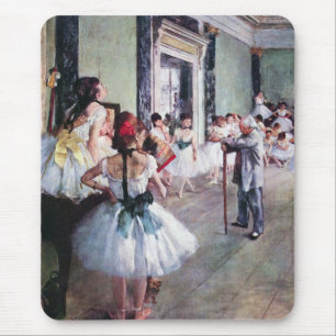 The Dance Class by Edgar Degas,ヴィンテージ・バレエ・アート マウスパッド