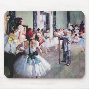 The Dance Class by Edgar Degas,ヴィンテージ・バレエ・アート マウスパッド