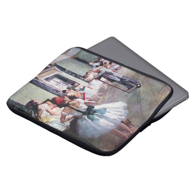 The Dance Class by Edgar Degas,ヴィンテージ・バレエ・アート ラップトップスリーブ (正面上部)
