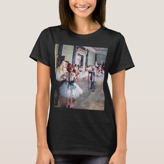 The Dance Class by Edgar Degas,ヴィンテージ・バレエ・アート Tシャツ (正面)