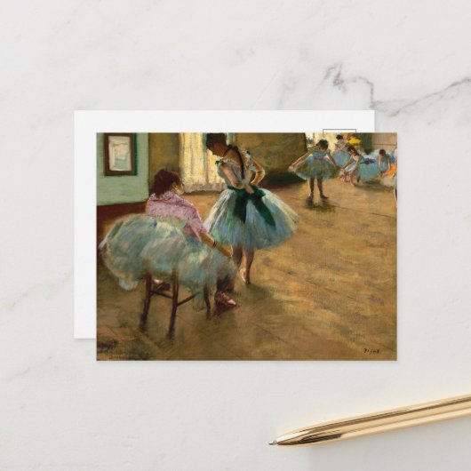 The Dance Lesson by Edgar Degas シーズンポストカード (正面/裏面インサイチュ)