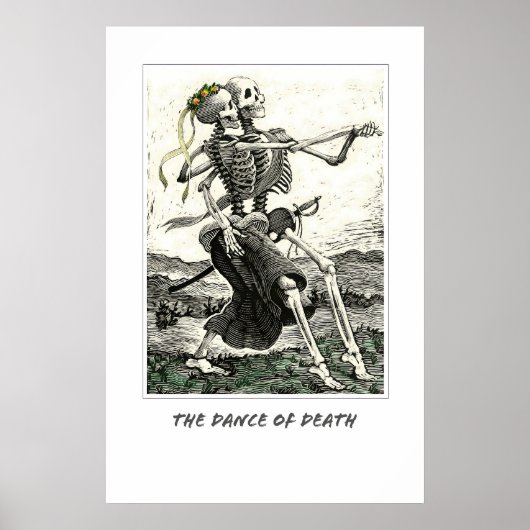 The Dance of Death Poster Print. Skeleton Skull ポスター (正面)