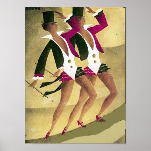 The Dancers Vintage poster Print ポスター