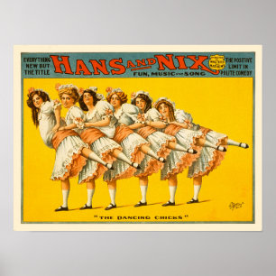 The Dancing Chicks - Vintage Theatre Print ポスター