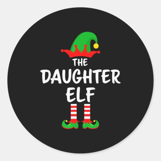 The Daughter Elf Matching Family Christmas  ラウンドシール (正面)