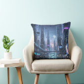 The Dawn of Tech-City Throw Pillow クッション (椅子)