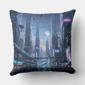 The Dawn of Tech-City Throw Pillow クッション (裏面)