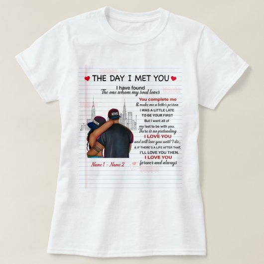 The day i met you shirt tシャツ (デザイン正面)