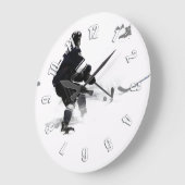 The Deke – ホッケープレーヤー ラージ壁時計 (傾斜)