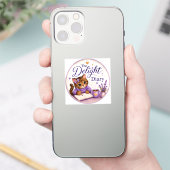 The Delight Diary かわいい猫 パープル ゴールド シール (スマートフォン)