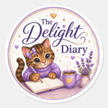 The Delight Diary かわいい猫 パープル ゴールド