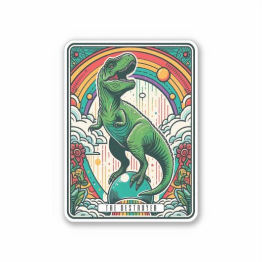 The Destroyer T-Rex Tarot Card シール (正面)