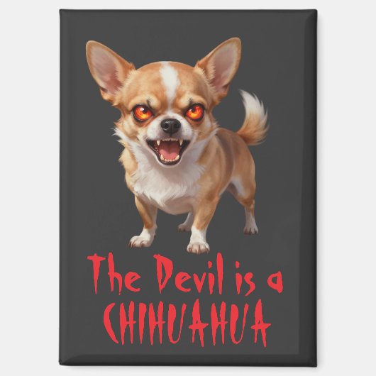 The Devil is a Chihuahua - Funny Scary Evil Eyes マグネット (正面)