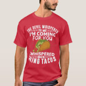 The Devil Whisperedacos Funny Meican Food Veter fa Tシャツ (正面)