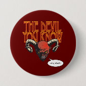 The Devil You Known Dk Red BG 缶バッジ (正面)