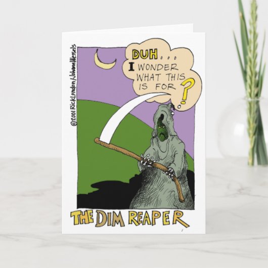 The Dim Reaper Funny Halloween Cartoon Gift & Tee カード (正面)
