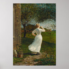 The Dinner Horn - Winslow Homer Fine Art Poster ポスター