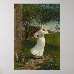 The Dinner Horn - Winslow Homer Fine Art Poster ポスター