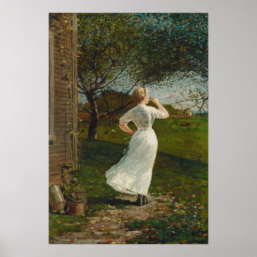 The Dinner Horn - Winslow Homer Fine Art Poster ポスター (正面)